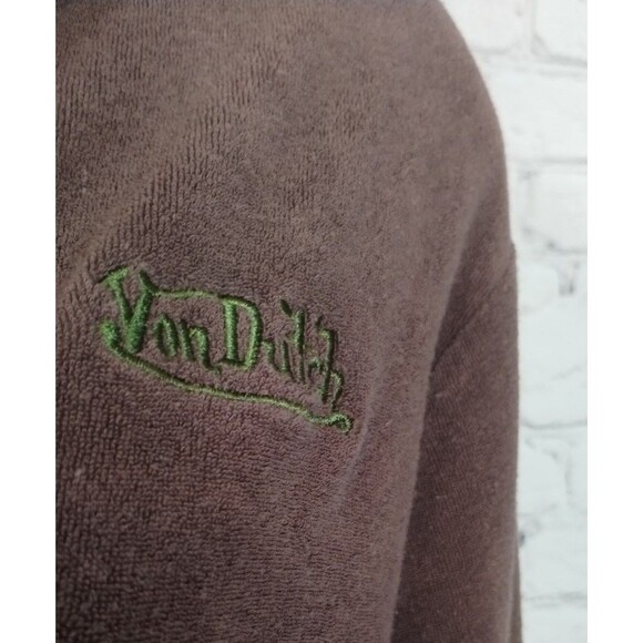 Vintage Von Dutch Womens Brown Velour Full Zip Hoodie and Lounge Pants L - Picture 3 of 8